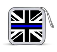 Custodia protettiva per CD con bandiera britannica nera, per 40 CD e DVD, per auto, casa, viaggio