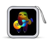 Custodia protettiva per CD con bradipo arcobaleno e bradipo e musica, per 40 CD e DVD, per auto, casa, viaggi
