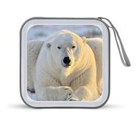 Custodia protettiva per CD con immagini di orso polare, per 40 CD e DVD, per auto, casa, viaggio