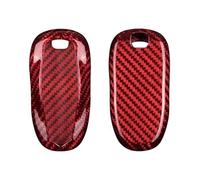 Custodia protettiva per chiave auto Custodia per chiave telecomando auto in fibra di carbonio A+ con portachiavi per Tesla per modello per S 3(Red Glass Fiber)