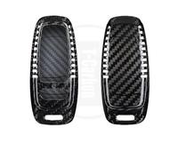 Custodia protettiva per chiave auto Custodia portachiavi in fibra di carbonio per Audi per A6 per C8 per A7 per A8 per Q8 2018 2019 2020 2021, accessori per auto(Carbon black 02)
