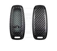 Custodia protettiva per chiave auto Custodia portachiavi in fibra di carbonio per Audi per A6 per C8 per A7 per A8 per Q8 2018 2019 2020 2021, accessori per auto(Silver carbon 01)