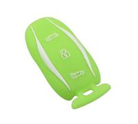 Custodia protettiva per chiave auto Custodia protettiva silicone per chiave auto per Tesla per modello X 75D 90D 100D S con telecomando a 3 pulsanti, custodia protettiva in pell(Light green)