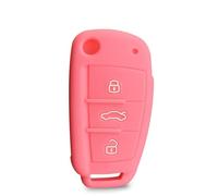 Custodia protettiva per chiave auto Guscio di copertura in silicone Per A4 B7 per A6 C6 4f 8v per A3 8p A1 per A3 Accessori Custodia per chiave telecomando auto 3 pulsanti(Pink)