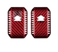 Custodia protettiva per chiave auto Guscio di copertura per chiave auto in fibra di carbonio a 2 pulsanti per Suzuki per Swift Maruti Dzire Ertiga Wagon R Monopoly T-carbon Key Fob(Red)