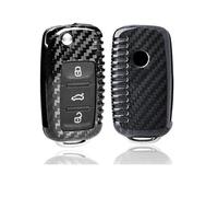 Custodia protettiva per chiave auto Guscio di copertura per chiave pieghevole con telecomando in fibra di carbonio per Golf 6 VI MK6 per GTI R20 2009 2010 2011 2012 2013(Black Carbon Fiber)