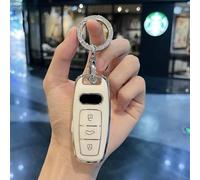 Custodia protettiva per chiave elettronica dell'auto, accessorio per telecomando senza chiave, per Audi A3 A4 B9 A6 A7 4K A8 E-tron Q5 Q8 C8 D5 SQ8 (bianco set3)