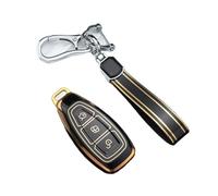 Custodia Protettiva per Chiave Telecomando Auto in TPU per Focus 3 4 ST, Fiesta, Fusion, Kuga, Ecosport, Mondeo MK3 MK4 (Nera)