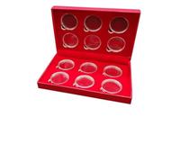 Custodia protettiva per collezione di monete commemorative con scatola quadrata e diversi supporti rotondi per un'organizzazione sicura