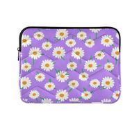 Custodia protettiva per computer portatile colorata carino custodie per laptop per Apple Universale Business Office Copertura del computer per Computer Pro 14 Manica Bianco Margherite Viola Medio