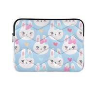 Custodia protettiva per computer portatile, con conigli, colore azzurro, da 33 a 35,5 cm