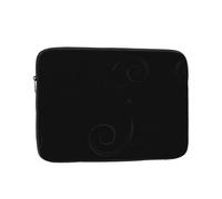 Custodia protettiva per computer portatile con stampa di note musicali nere su tutta la superficie, custodia protettiva per computer portatile con cerniera per notebook da 12 pollici