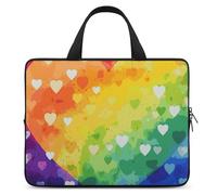 Custodia protettiva per computer portatile da 10 pollici con cuore arcobaleno colorato per viaggi d'affari borsa per laptop o tablet