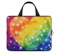 Custodia protettiva per computer portatile da 13 pollici con cuore arcobaleno colorato per viaggi d'affari borsa per laptop o tablet
