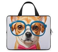 Custodia protettiva per computer portatile da 13 pollici con morbido papillon per cani e animali domestici, custodia protettiva per computer portatile o tablet da 13 pollici