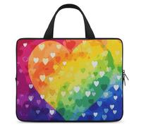 Custodia protettiva per computer portatile da 15 pollici con cuore arcobaleno colorato per viaggi d'affari borsa per laptop o tablet