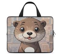 Custodia protettiva per computer portatile da 15 pollici, motivo: lontra in stile cartone animato, custodia protettiva per computer portatile o tablet