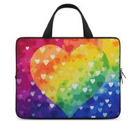 Custodia protettiva per computer portatile da 17 pollici con cuore arcobaleno colorato per viaggi d'affari borsa per laptop o tablet