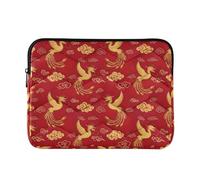 Custodia protettiva per computer portatile, motivo animali, custodia protettiva per computer Apple, universale, da donna, da lavoro, per computer Pro, 13 pollici, uccelli dorati, nuvole, rosso, M
