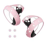 Custodia protettiva per controller in silicone Geekria compatibile con Sony PlayStation VR2, controller PS VR2, anticaduta, design integrato con impugnatura ad anello morbido (rosa)