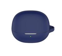 Custodia protettiva per cuffie in silicone per QCY MeloBuds N20-Antiurto, antipolvere Coperchio della scatola di ricarica con gancio moschettone (Blu Navy)