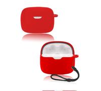Custodia protettiva per cuffie intrauricolari JBL Tune 245 NC TWS True Wireless, custodia in silicone morbido con cordino, delicata sulla pelle e resistente, colore: rosso