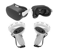 Custodia protettiva per custodia con copertura frontale per gli occhi Protezione per controller touch Set di cover per Quest2 Custodia in silicone resistente al sudore Pad per il viso antiscivolo