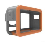 Custodia protettiva per DJI Action 5 Pro, a lunga durata, a prova di caduta, per telaio in TPU, antigraffio, antiurto, colorata (arancione-grigio)