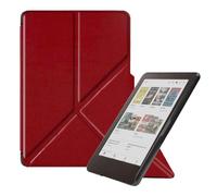 Custodia protettiva per eReader Kobo Clara Colour/Clara BW 6" 2024, in pelle PU, con funzione di accensione e spegnimento automatico, sottile, intelligente, leggera, multi-angolo con supporto (rosso)