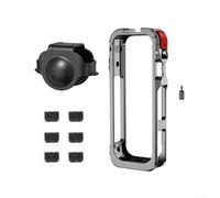 Custodia protettiva per fotocamera in lega di alluminio, gabbia per fotocamera, con copriobiettivo in silicone e microfono antivento per accessori per action camera Insta 360 X5