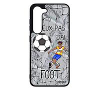 Custodia protettiva per Galaxy S23 in silicone J'peux Pas J'Ai Foot Bumper morbida Drole SM-S911B/DS Sport alluminio grigio Umorismo per Samsung