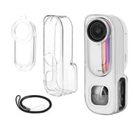Custodia protettiva per Insta360 GO 3S Retro Bundle, custodia protettiva in TPU antiurto con copriobiettivo per Insta360 GO3S retro bundle, bianco trasparente + cordino da collo