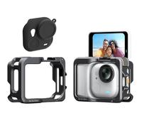 Custodia protettiva per Insta360 GO Ultra, struttura in metallo con alloggiamento a gabbia a sgancio rapido, montatura in lega di alluminio, lunetta protettiva con custodia in silicone e