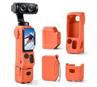 Custodia protettiva per Insta360 Luna Ultra molle del silicone della copertura antipolvere Drop-proof manica con copriobiettivo e vetro temperato protezione dello schermo，Orange