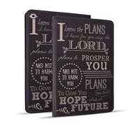 Custodia protettiva per iPad 10.2 pollici (2019), iPad 7th Generation 10.2 pollici, custodia in pelle protettiva, supporto regolabile auto Wake/Sleep Smart Case per iPad 10.2 pollici (2019) - Citazioni Bibbia Verse Jeremiah 29:11 Nero Quotes Bibbia Verse Jeremiah 29:11