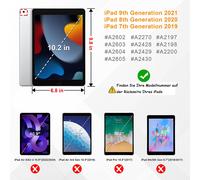 Custodia protettiva per iPad da 10,2 pollici, compatibile con Pencil Pro, con funzione di accensione/spegnimento automatico e doppia posizione di