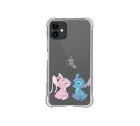 Custodia protettiva per iPhone 12-12 Pro, ufficiale Lilo & Stitch Kiss, rinforzata, trasparente, per proteggere il tuo cellulare. Scegli il tipo di custodia che più ti piace, con ufficiale