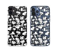 Custodia protettiva per iPhone 12, iPhone 12 Pro, con silhouette ufficiali di Snoopy per proteggere il tuo telefono. Custodia flessibile in silicone per Apple con licenza ufficiale di Peanuts.