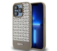 Custodia MagSafe in pelle DKNY per iPhone 15 Pro Max, colore marrone