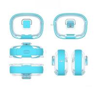 Custodia protettiva per JBL Vibe Beam 2 Wave 200TWS - custodia per auricolari in TPU con portachiavi, resistente all'acqua, colore bianco (azzurro)