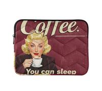 Custodia protettiva per laptop 360 con rivestimento morbido da 13 a 14 pollici, custodia trapuntata, custodia rigida con cerniera, per viaggi di lavoro, divertente caffè meme L