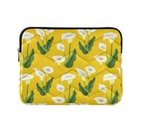 Custodia protettiva per laptop Calla Lilies Green Leaves Yellow Cute Laptop Case Slim Notebook Universale Mens Computer Cover Bag per Computer Air 13 Sleeve Medium