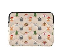 Custodia protettiva per laptop custodia protettiva decorativa per laptop da uomo accessori per computer per computer Pro 14 pollici custodia universale carino gatti di Natale beige medio