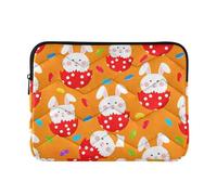 Custodia protettiva per laptop modello sottile custodie per laptop tablet universale da trasporto copertura per computer da viaggio per computer Pro Sleeve 13 pollici conigli carini conigli bianchi