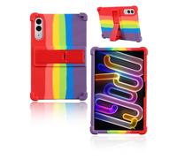 Custodia protettiva per Lenovo Xiaoxin Pad Pro GT Tablet 11.1 Pollici 2025 Ultimo TB710FU, yystao Bambini Morbido Silicone Case Supporto Regolabile (Arcobaleno)