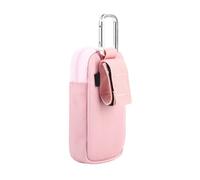 Custodia protettiva per lettore MP3 MP4 con finestra trasparente antiurto custodia da viaggio custodia portatile organizer per lettori musicali, rosa