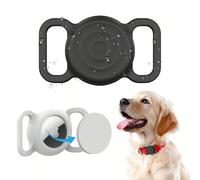 Custodia protettiva per localizzatore Airtag, guscio protettivo antifurto per il tracker GPS Apple Airtag di seconda generazione, in silicone per collare di animali domestici, cani e gatti, zaini nero