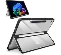 Custodia protettiva per Microsoft Surface Pro 12 pollici (modello 2025) - Custodia protettiva antiurto con portapenne e cavalletto, schienale cristallino e design sottile (Trasparente)