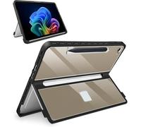 Custodia protettiva per Microsoft Surface Pro 12 pollici (modello 2025) - Custodia protettiva antiurto con portapenne e cavalletto, schienale cristallino e design sottile (Grigio)