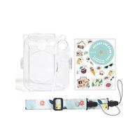 Custodia protettiva per Mini12, trasparente, con cinturino e adesivo, set 3 in 1, per fotocamera fotografica, multifunzione, impermeabile, portatile, Trasparente, Package D, Cartoni